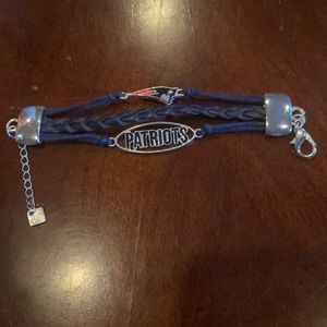 New England Patriots Handmade Infinity Football Charm Bracelet. One size.